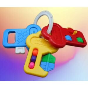 Fisher Price 1994 Activity Keys #1084 Vintage Car Keys Baby Activity Toy